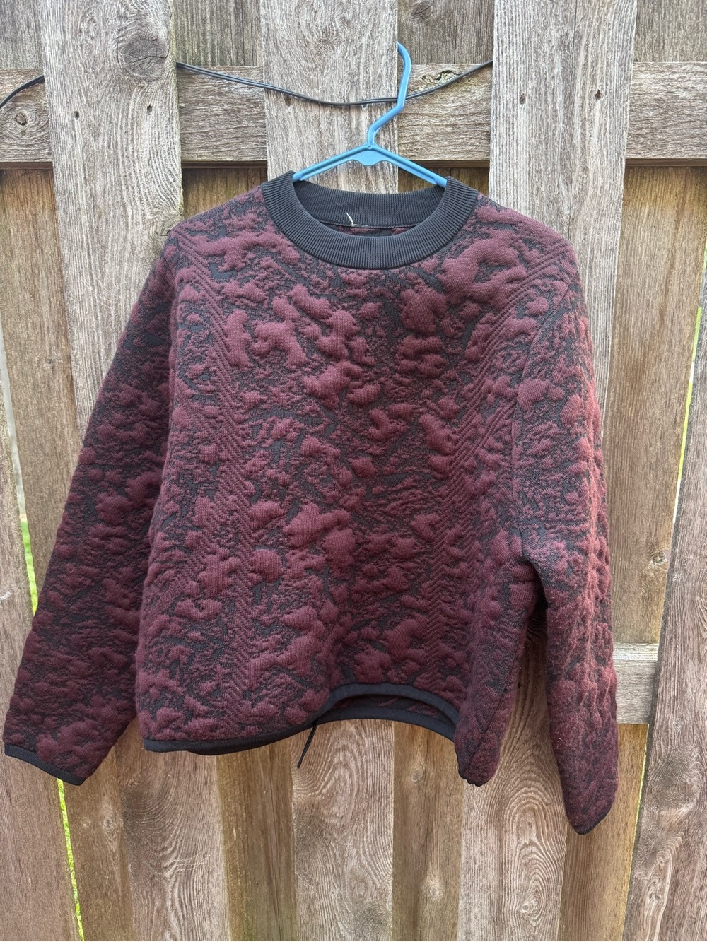 lululemon athletica Maroon and Black Textured Crew Sweater